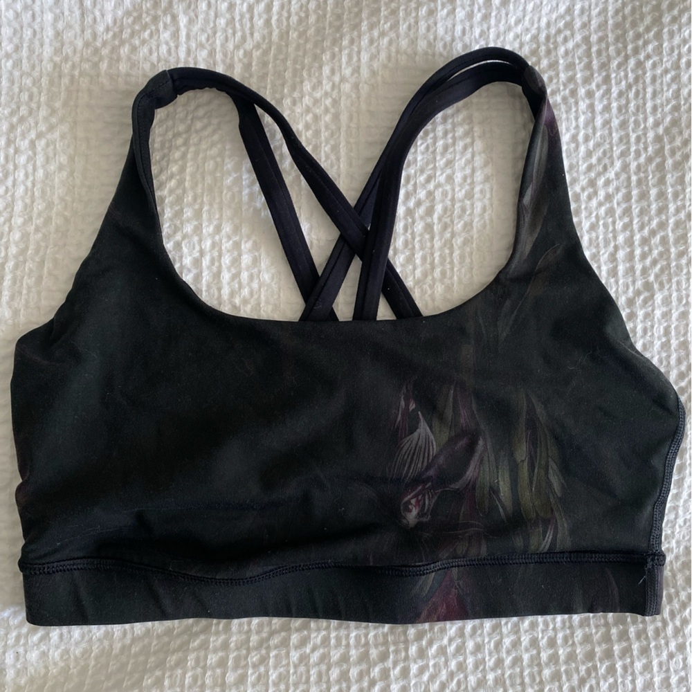 Black Strappy Sports Bra